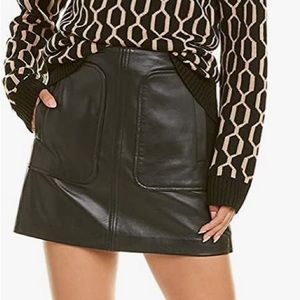 Trina Turk Leather Patch Pocket Mini Fonda Skirt Sz 4 NWT
